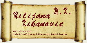 Milijana Kikanović vizit kartica